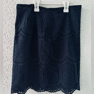 True navy blue Talbots eyelet skirt